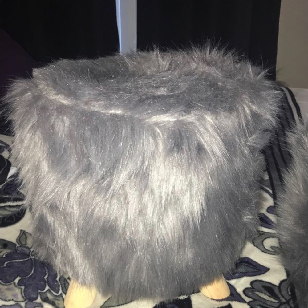Gray vanity stool